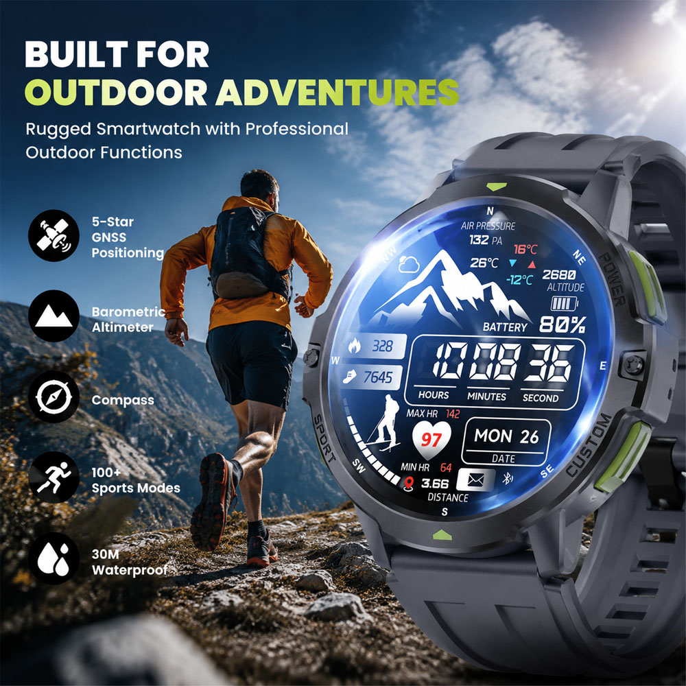 Smartwatch Timex Watches For Men - 2026 NEUE Militärische GPS-Smartwatch 3ATM Wasserdicht