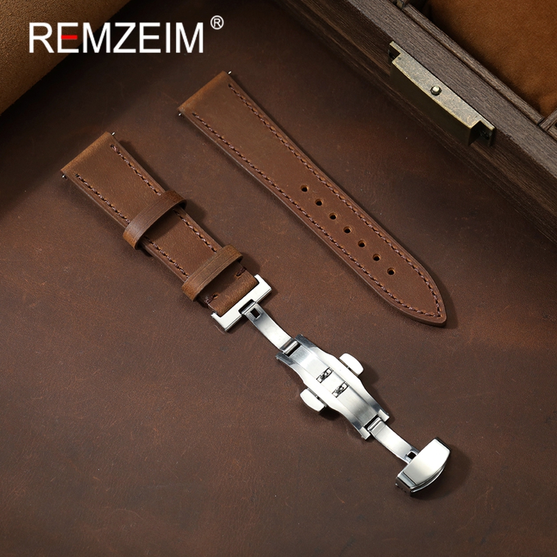 Smartwatch Vintage Watches For Men - Männer Frauen Unisex Crazy Horse Leder