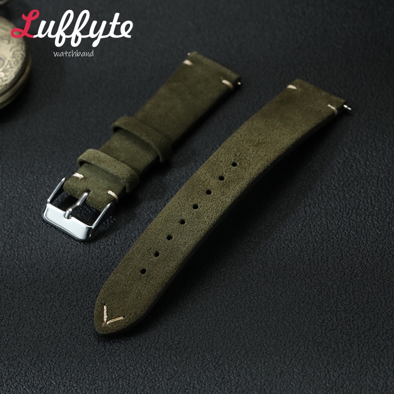 Smartwatch Vintage Watches For Men - Vintage Wildleder Leder Uhrenarmband 18mm 20mm