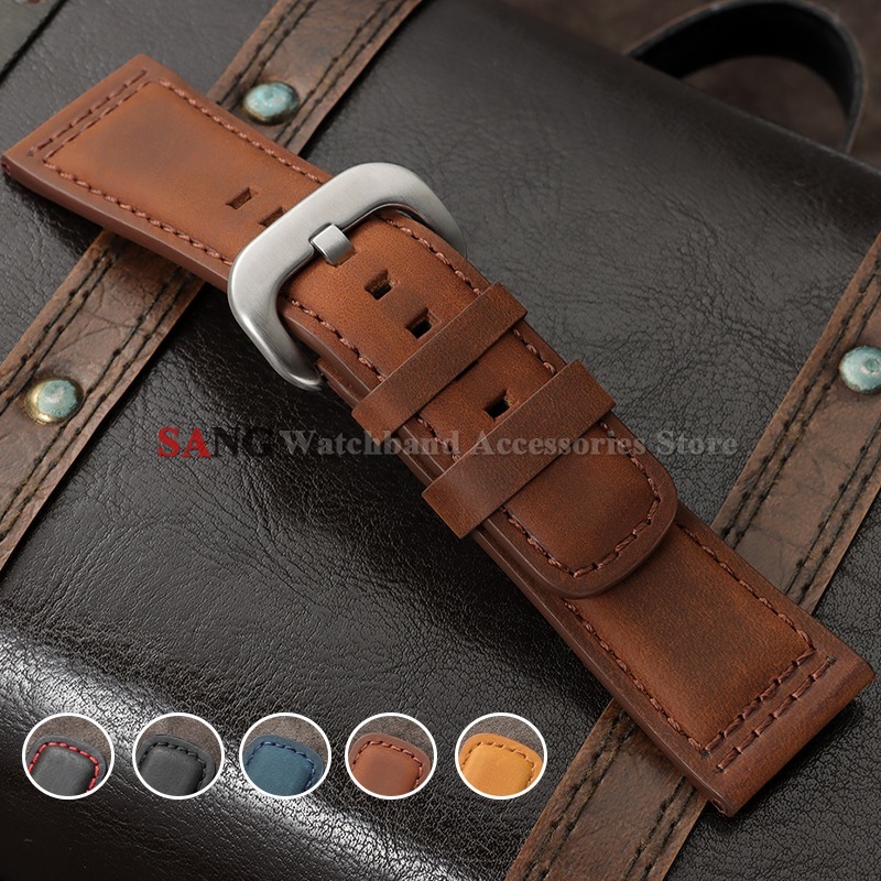 Smartwatch Vintage Watches For Men - 28 mm Vintage-Lederarmband aus Kalbsleder, Uhrenarmband,