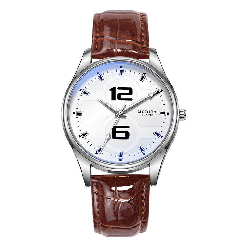Smartwatch Luxury Watches - Luxuriöse Herren-Quarzuhr mit blauem Licht, Lederarmband,