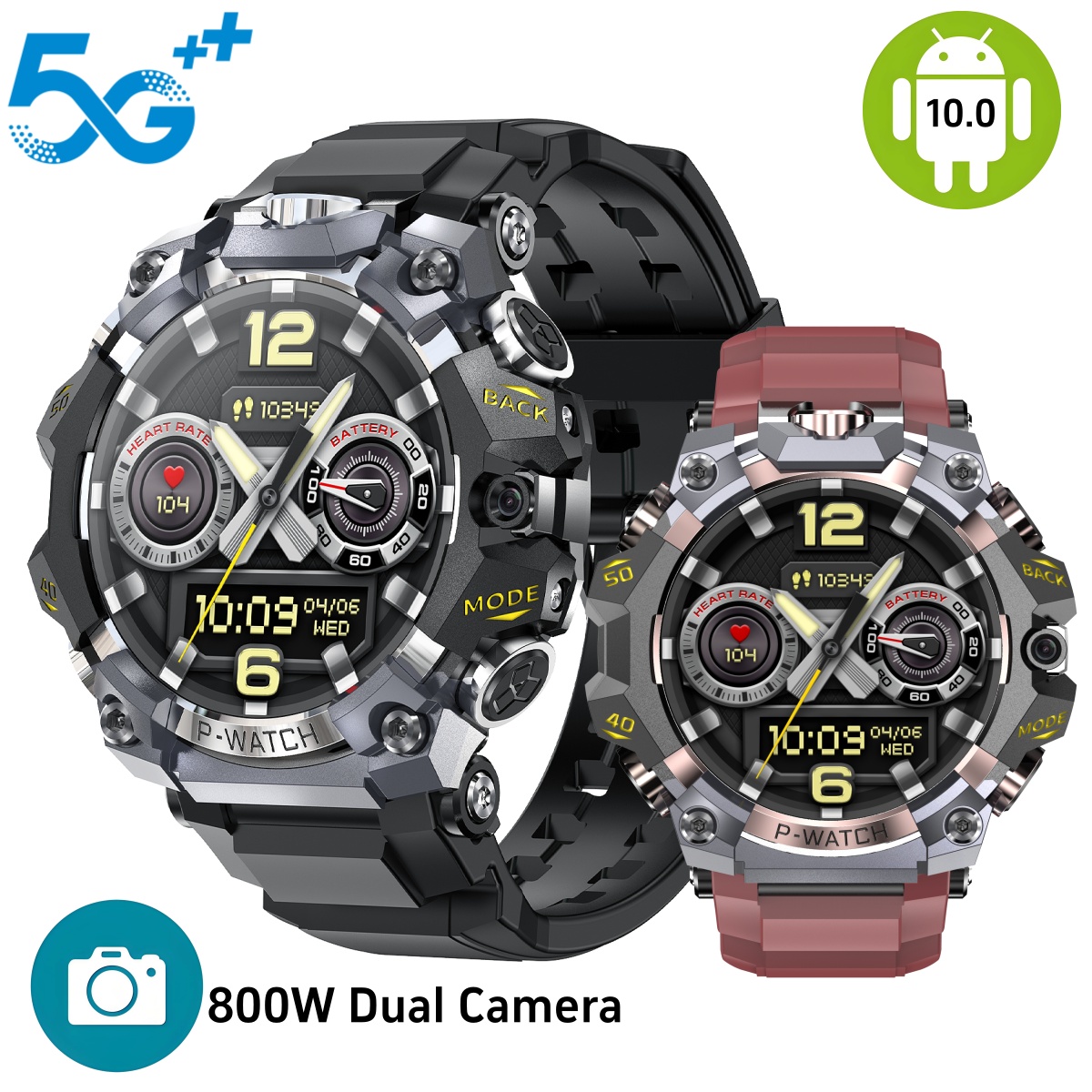 Heart Rate Gps Watch - Q668 Smartwatch Android 10.0 1,95 Zoll