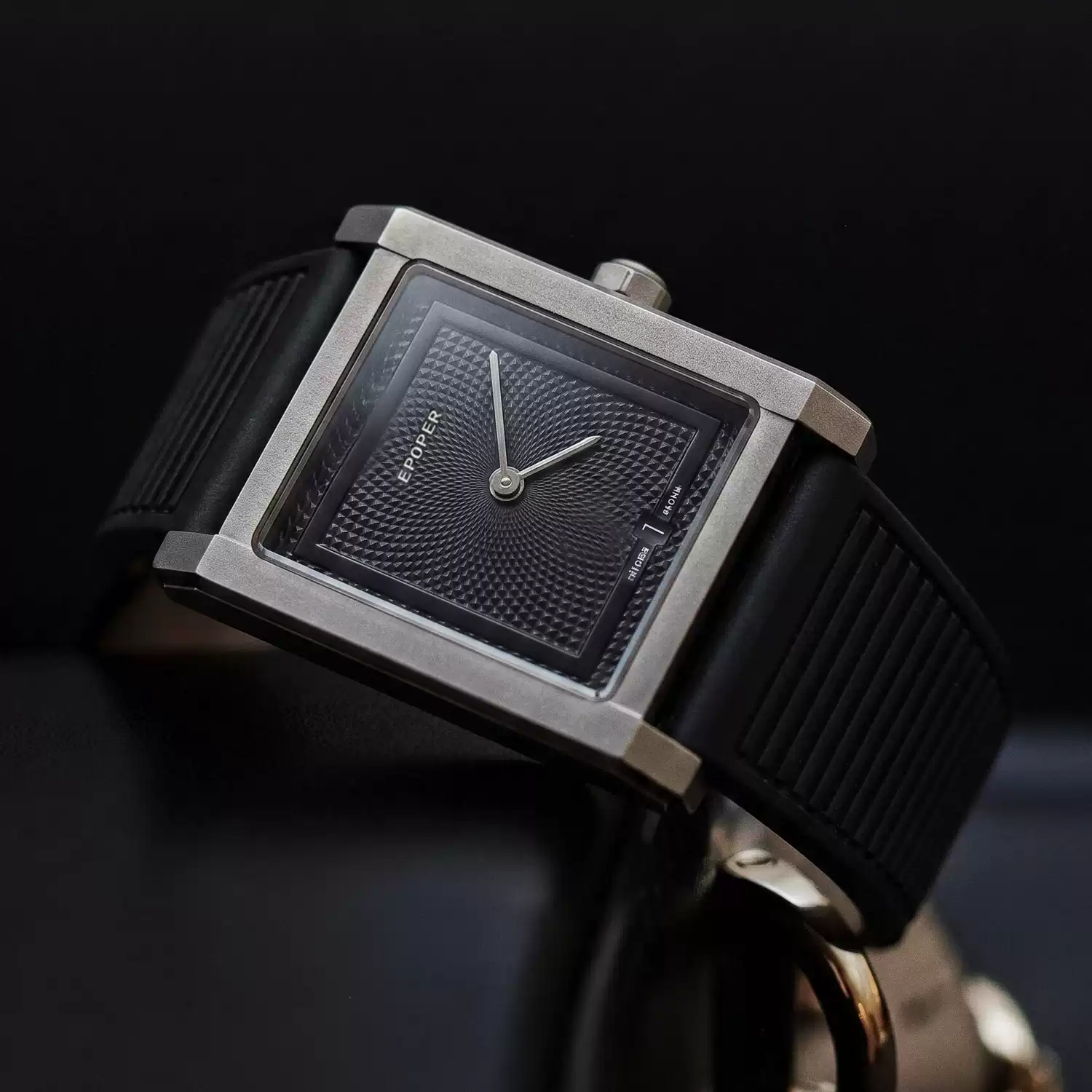 Smartwatch Vintage Watches For Men - Quadratisches Zifferblatt Herren Quarzuhr Minimalistisches Silikon-Gummiarmband