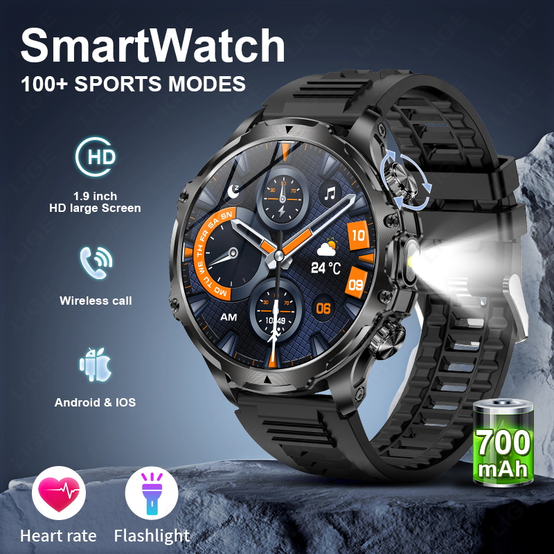 Smartwatch Timex Watches For Men - LIGE Smartwatch Militär Männer 1,9 