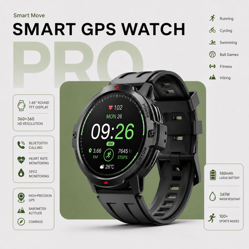 Smartwatch Timex Watches For Men - NEUE 1,46 Zoll Militär-GPS-Smartwatch 3ATM Wasserdicht