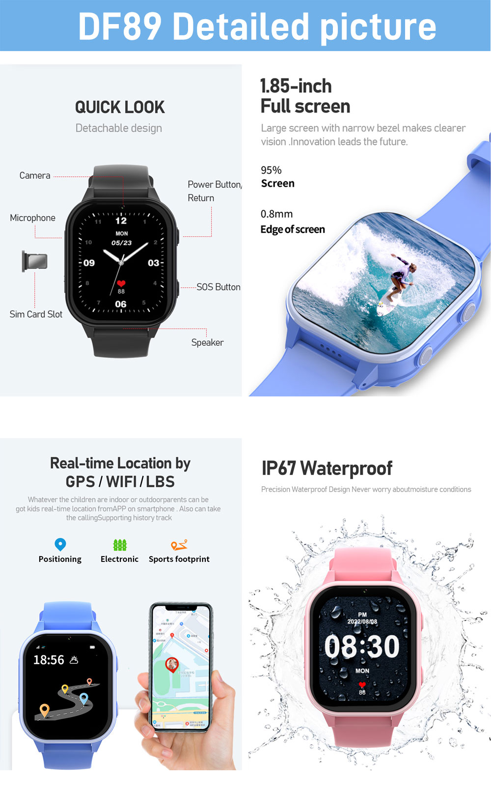 2G 4G Kinder Smart Watch Telef – Smartwatch Watches For Kid Girl Bewertung und Preis
